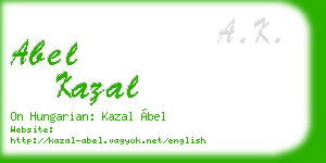 abel kazal business card