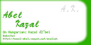 abel kazal business card